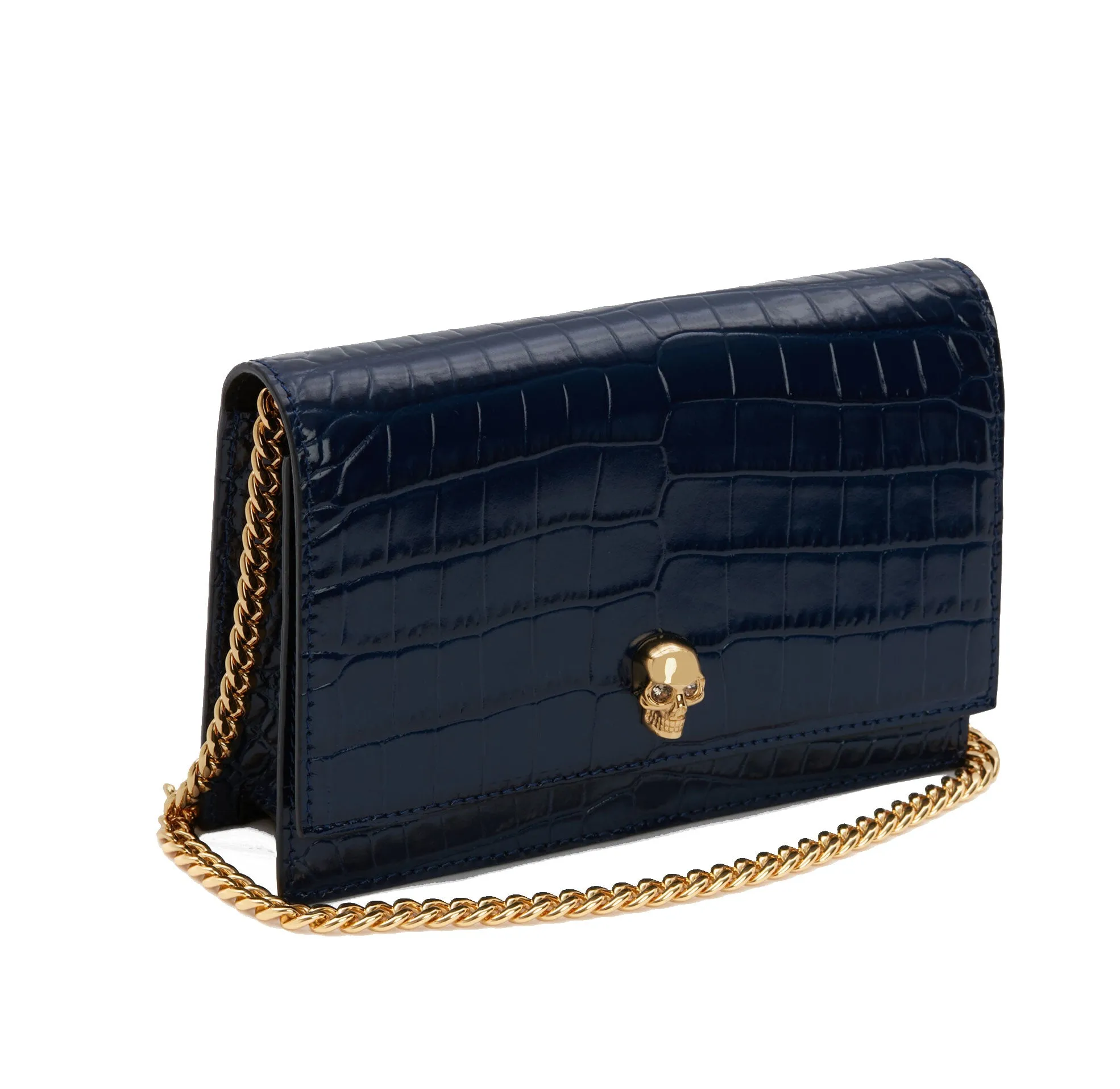 Skull Mini Bag Croc, Navy (G)