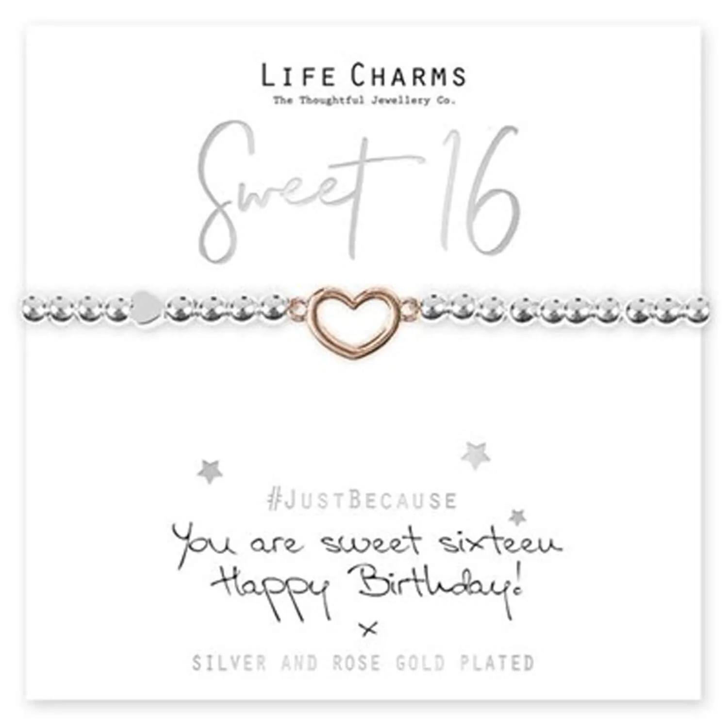 Sweet 16 Heart Bracelet - Silver