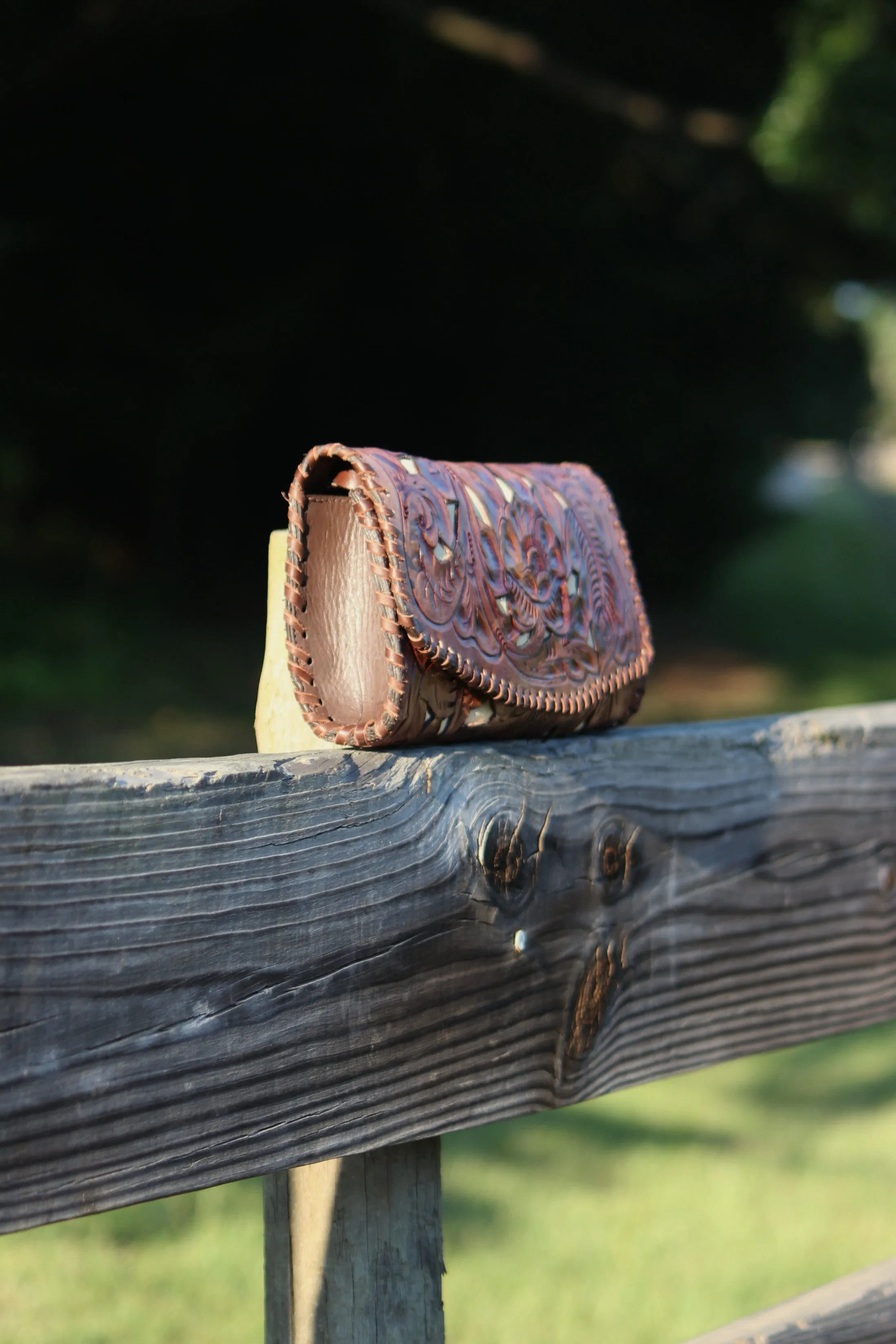 The Antonio Tooled Clutch w/ Ivory Inlay