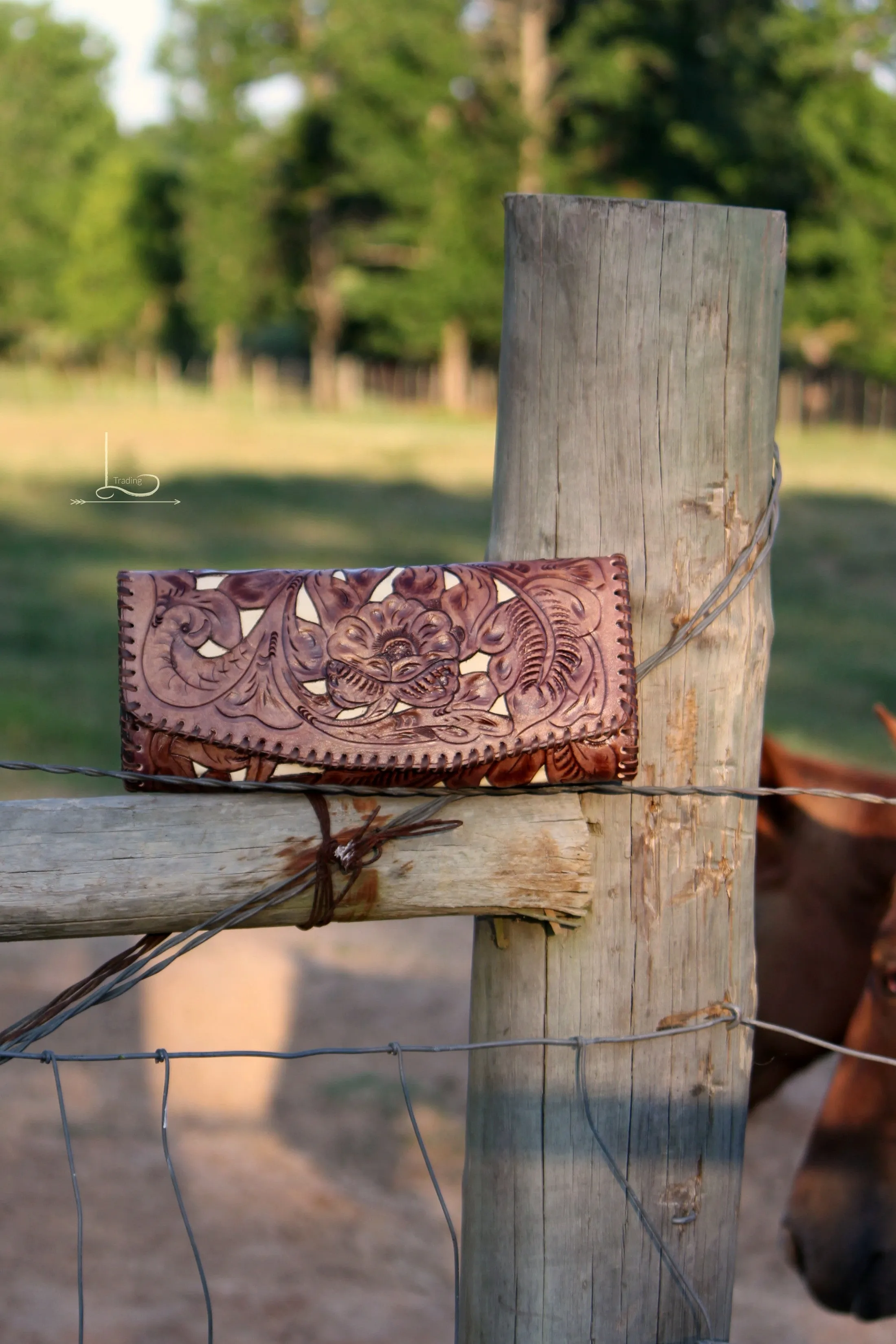 The Antonio Tooled Clutch w/ Ivory Inlay