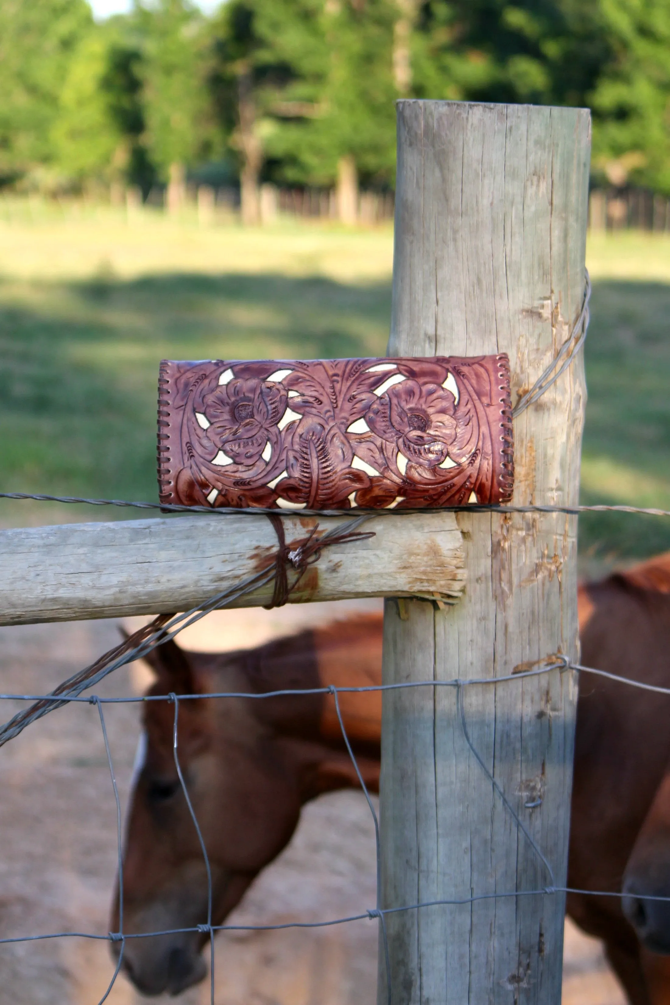 The Antonio Tooled Clutch w/ Ivory Inlay