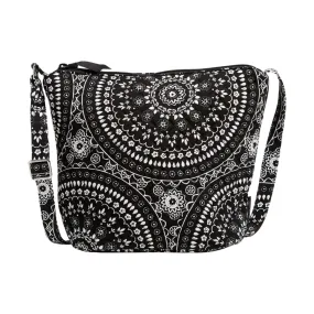 Vera Bradley Bucket Crossbody Bag - Black Bandana Medallion