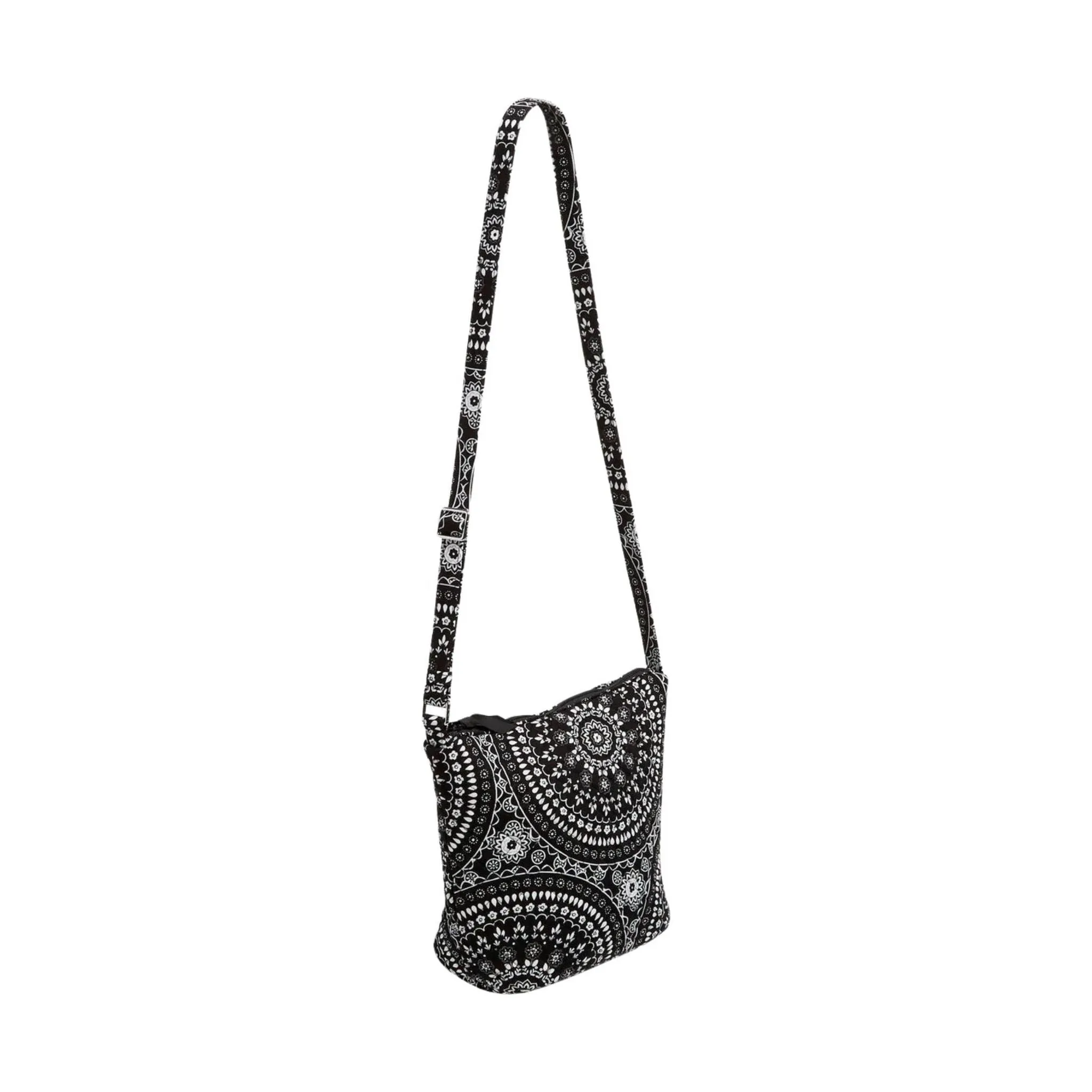 Vera Bradley Bucket Crossbody Bag - Black Bandana Medallion