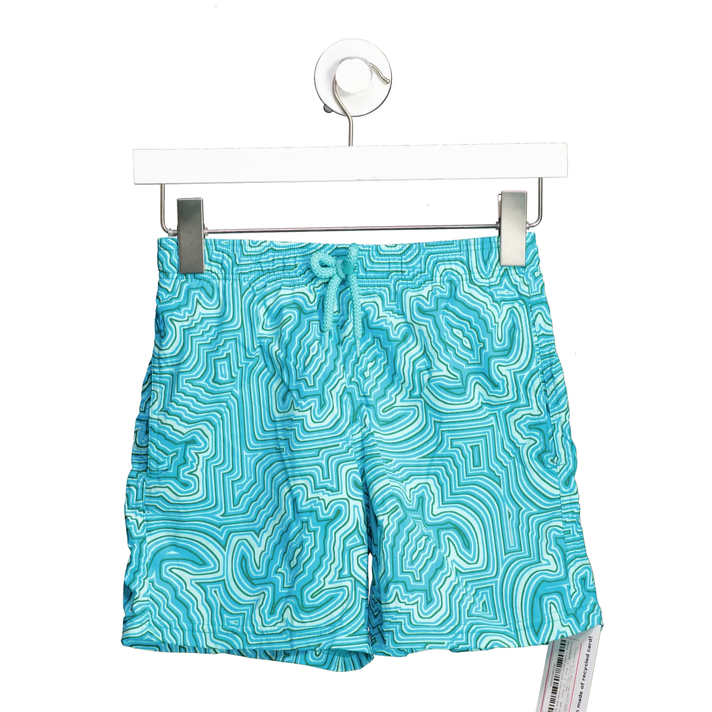 VILEBREQUIN Blue Turquoise Print Boys Logo Patch Swim Shorts With Bag 12 Years