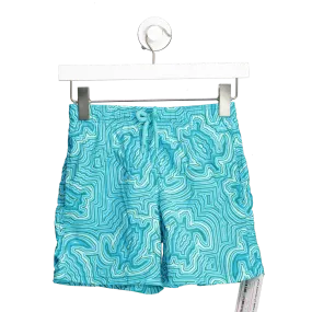 VILEBREQUIN Blue Turquoise Print Boys Logo Patch Swim Shorts With Bag 12 Years