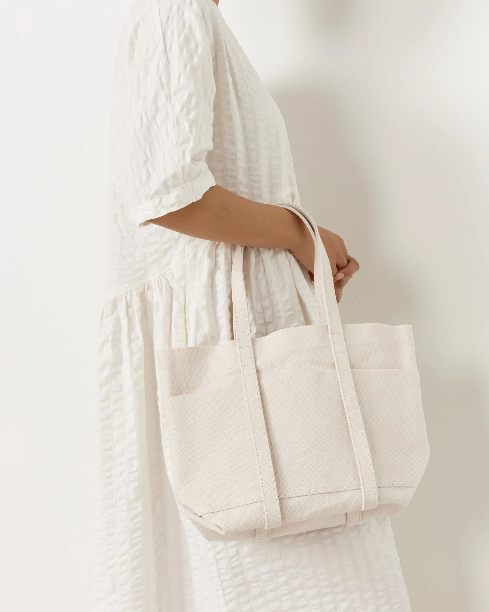 Washed Canvas 6 Pocket Tote Bag