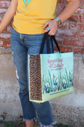 XL Cactus crazy canvas tote bag